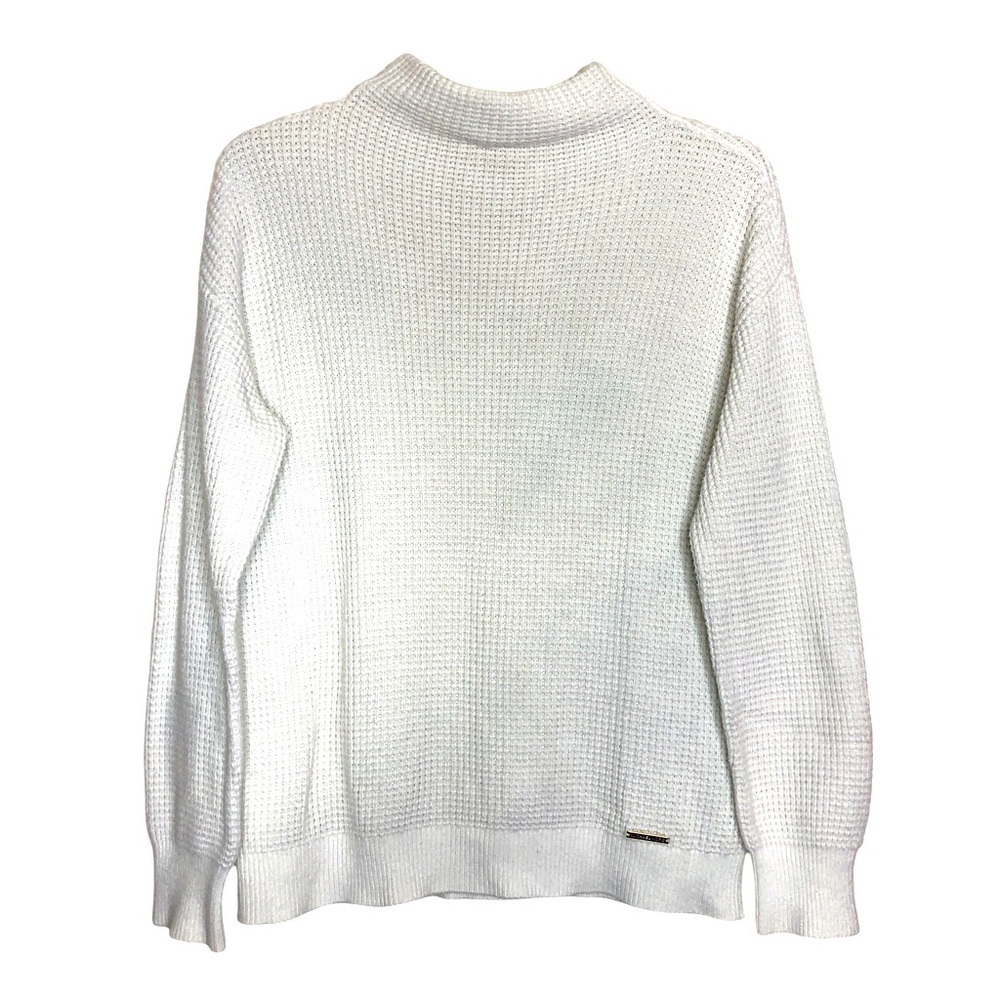 Michael Michael KORS Cotton White Knit Mock Turtleneck Long Sleeve Sweater Small